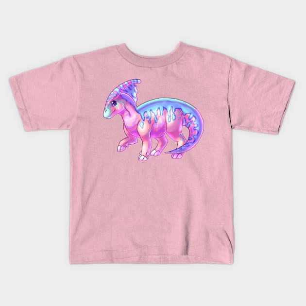 Pastel Parasaurolophus Kids T-Shirt by cometkins